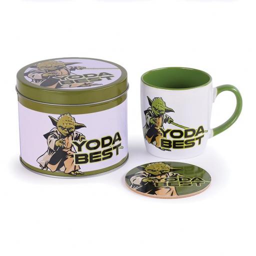 Yoda Mug And Coaster Set In Tin