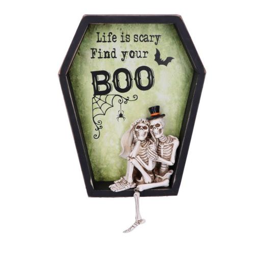 Life is Scary Find Your Boo 31.3cm Life is Scary Find Your Boo Skeleton Bride and Groom Wall Plaque