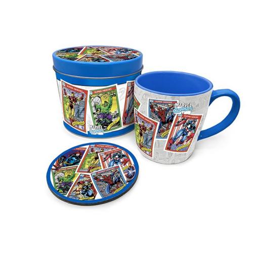 Marvel Retro Collectors Cards Mug & Coaster in Tin