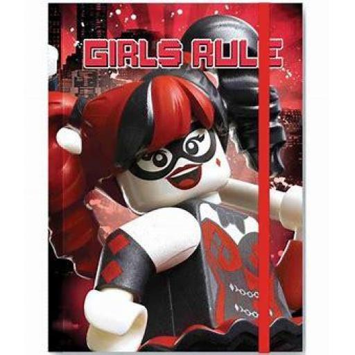 Lego Batman Girls Rule Harley Quinn and Batgirl A5 Journal / Diary