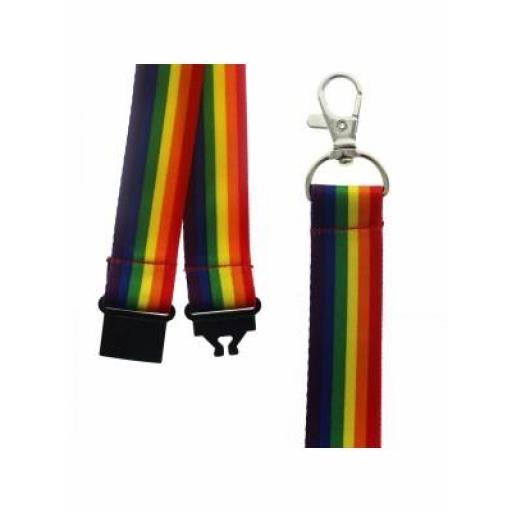 Rainbow Colours Design Lanyard with Lobster Claw Closure