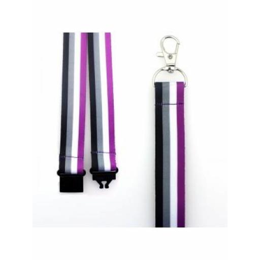Asexual Colours Design Lanyard with Lobster Claw Closure